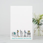 ハッピーハヌカーNYCニューヨークシティユダヤ人の休日 便箋 (スタンド正面)