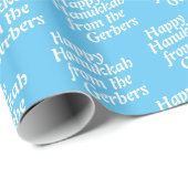 ハッピーハヌカ名前をカスタムする ラッピングペーパー (ロールコーナー)