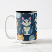 ハッピーハヌカ(ハヌカー(ユダヤ教の祭り))猫ちゃん ツートーンマグカップ (左)