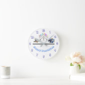 ハッピーハヌカ ラウンド壁時計 (ホーム)