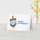 ハッピーハヌカ-顔マスク付きスピニングトップ カード (黄色い花)