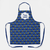 ハッピーハヌッカウォーターカラースターズオブデイビッド エプロン (正面)