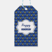 ハッピーハヌッカウォーターカラースターズオブデイビッド ギフトタグ (正面)