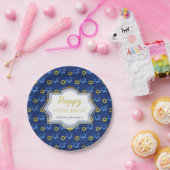 ハッピーハヌッカウォーターカラースターズオブデイビッド ペーパープレート (パーティー)