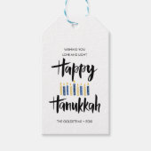 ハッピーハヌッカキャンドルカスタム休日 ギフトタグ (正面)