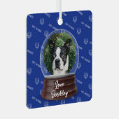 ハッピーハヌッカキュートカスタムペットスノーグローブ メタルオーナメント (正面右)