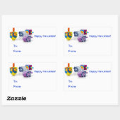 ハッピーハヌッカギフトラベルシール 長方形シール (シート)