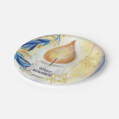 ハッピーハヌッカグリーティングキャンドルライト ペーパープレート (アングル)