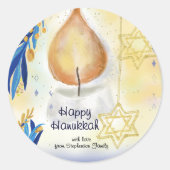 ハッピーハヌッカグリーティングキャンドルライト ラウンドシール (正面)