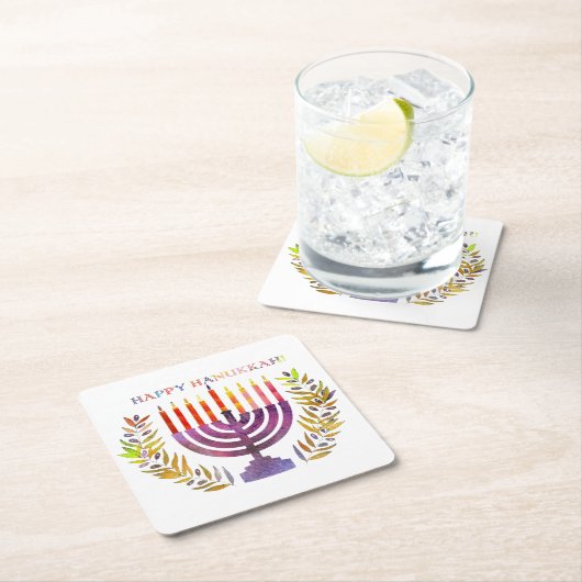 ハッピーハヌッカコースター スクエアペーパーコースター (インサイチュ)