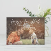 ハッピーハヌッカスクリプトフォトホリデー 案内状 (スタンド正面)