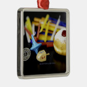 ハッピーハヌッカスターオブデイヴィッド（ユダヤ教）メノラードレデルスリップ メタルオーナメント (右)