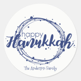 ハッピーハヌッカスノーブラッカーラベル ラウンドシール