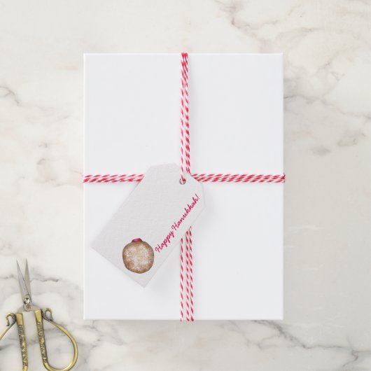 ハッピーハヌッカゼリードーナツドーナツスーフガニヤ ギフトタグ (より糸付き)