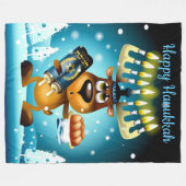 ハッピーハヌッカトレンデナー フリースブランケット (正面(横))