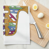 ハッピーハヌッカドレディーズ(ユダヤ教)メノラー キッチンタオル (四つ折り)