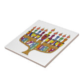 ハッピーハヌッカドレディーズ(ユダヤ教)メノラー タイル (側面)