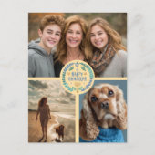 ハッピーハヌッカハンドドローカスタムド3 PHOTO Holiday ポストカード (正面)