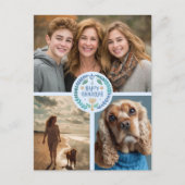 ハッピーハヌッカハンドドローカスタムド3 PHOTO Holiday ポストカード (正面)