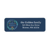 ハッピーハヌッカハンドドロードホリデー差出人住所 ラベル (正面)