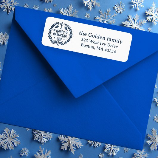 ハッピーハヌッカハンドドロードホリデー差出人住所 ラベル