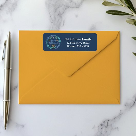 ハッピーハヌッカハンドドロードホリデー差出人住所 ラベル