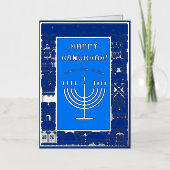 ハッピーハヌッカビューティフルユダヤ祭 箔シーズンカード (正面)
