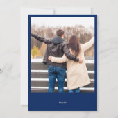 ハッピーハヌッカファミリー3モダンフォトコラージブルー シーズンカード (裏面)