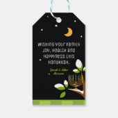 ハッピーハヌッカフクロウ&(ユダヤ教)メノラーライトアップザナイト ギフトタグ (裏面)