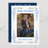 ハッピーハヌッカフラットフォトホリデーカード シーズンカード (正面/裏面)