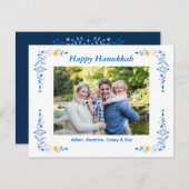 ハッピーハヌッカフラットフォトホリデーカード シーズンカード (正面/裏面)