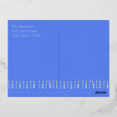 ハッピーハヌッカブルーとゴールドフォイルポストカード 箔シーズンポストカード (裏面)