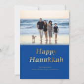 ハッピーハヌッカブルーゴールドフォイルフォト シーズンカード (正面)