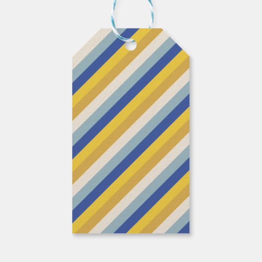 ハッピーハヌッカブルーストライプ金ゴールドからモダンへ ギフトタグ (裏面)