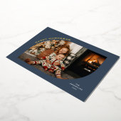 ハッピーハヌッカブルーフレモダンームフォイルホリデーカード 箔シーズンカード (回転した状態)