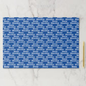 ハッピーハヌッカブルーホワイトホリデーパーティーランチョンマット ペーパーパッド (インサイチュ)