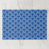 ハッピーハヌッカブルーホワイトホリデーパーティーランチョンマット ペーパーパッド (正面)