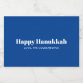 ハッピーハヌッカブルーホワイトミニマルパーソナライズされたリスト フードラベル (シングルラベル)