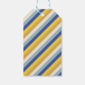 ハッピーハヌッカブルーモダン金ゴールドストライプカスタム ギフトタグ (裏面)