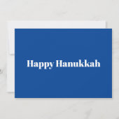 ハッピーハヌッカブルーモダン金ゴールドストライプタイポグラフィ シーズンカード (正面)