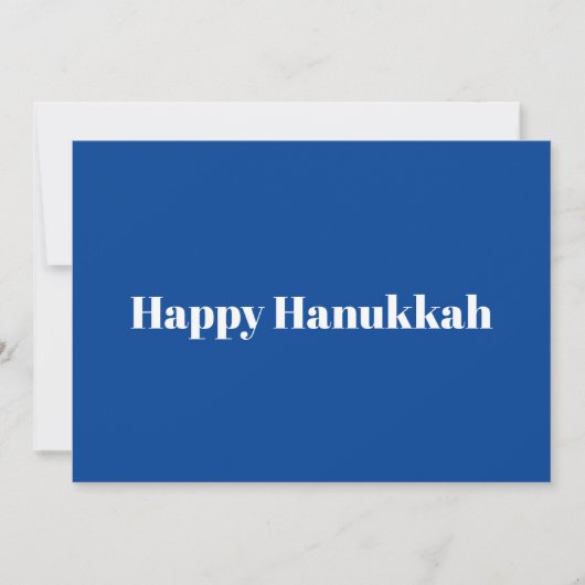 ハッピーハヌッカブルーモダン金ゴールドストライプタイポグラフィ シーズンカード (正面)