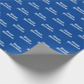 ハッピーハヌッカブルー白ユダヤ教の休日かわいいギフト ラッピングペーパー (角)