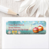 ハッピーハヌッカホリデイ金ゴールドハヌッカ（ユダヤ教）メノラー ラベル (インサイチュ)