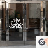 ハッピーハヌッカホリデーウィンドウデカール ウィンドウサイン (オフィスドア)