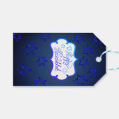 ハッピーハヌッカホリデーカスタマイズ可能ギフトラベル ギフトタグ (正面(横))