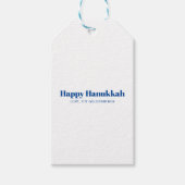 ハッピーハヌッカホワイトブルーシンプルミニマルカスタムリスト ギフトタグ (正面)