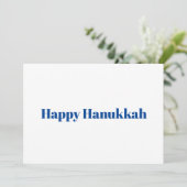 ハッピーハヌッカホワイトブルータイポグラフィミニマル シーズンカード (スタンド正面)