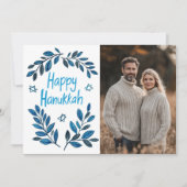 ハッピーハヌッカボタニカルウォーターカスタムカラー写真 カード (正面)