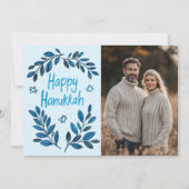 ハッピーハヌッカボタニカルウォーターカスタムカラー写真 カード (正面)