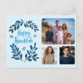 ハッピーハヌッカボタニカルウォーターカスタムカラー3写真 シーズンポストカード (正面)